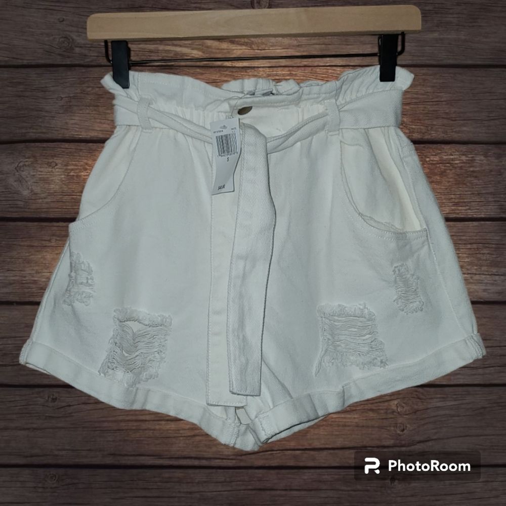 NWT HYFVE Paperbag Mom Denim Shorts Size S